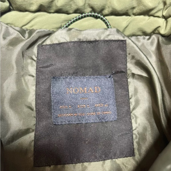 Men’s Nomad Full Zip Puffer Winter Jacket Olive/Black Size Large - Picture 3 of 4